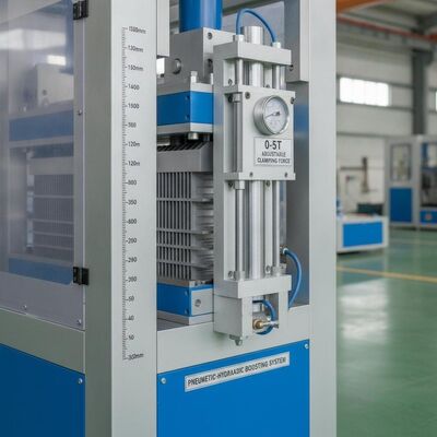 300-1300mm longitud del núcleo de placa-auna intercambiador de calor máquina de montaje del núcleo con 0-5T fuerza de sujeción ajustable y sistema de refuerzo neumático-hidráulico